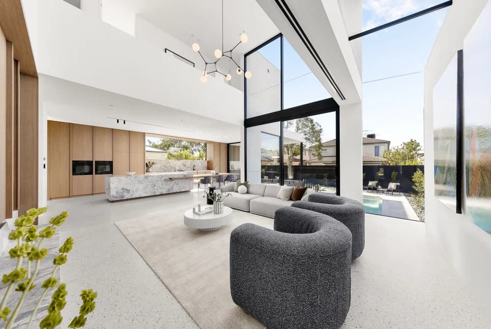 Double-height living space at The Stonehouse